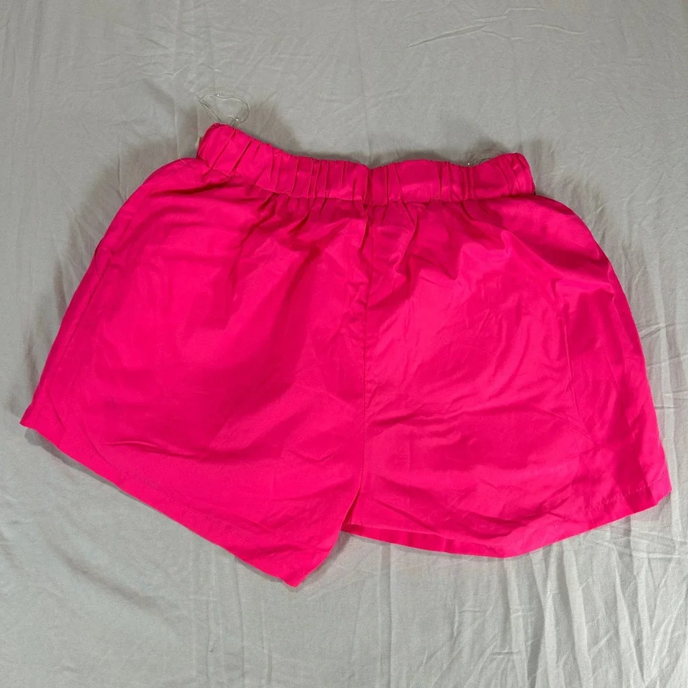 Fashion Nova Neon Pink Cargo Athletic Shorts Womens Small Utility Pockets Mesh